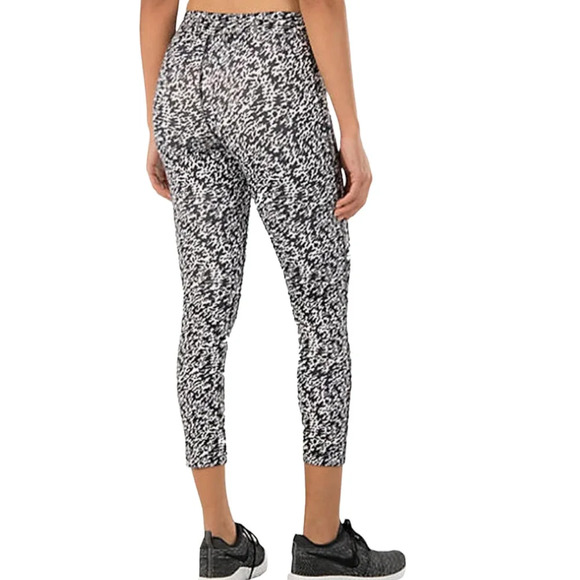 Nike Women's Pronto Essential Running Crop Tights Black White Print Size Medium - Picture 2 of 7